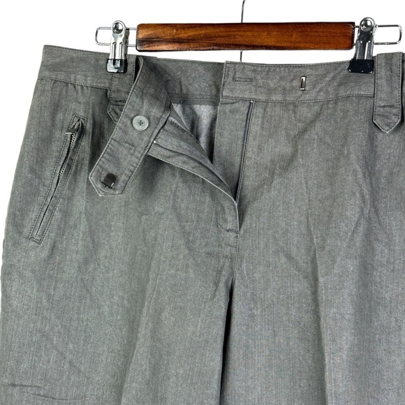 New Directions Gray High Rise Dress Capri Pants Women's 16 Zippered Pockets - Picture 5 of 7
